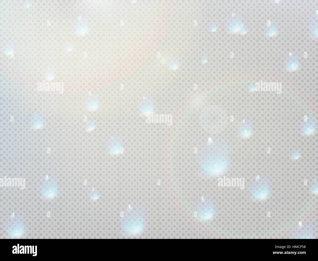 Transparent water drop on gray grid. plus EPS10 vector file Stock Vector