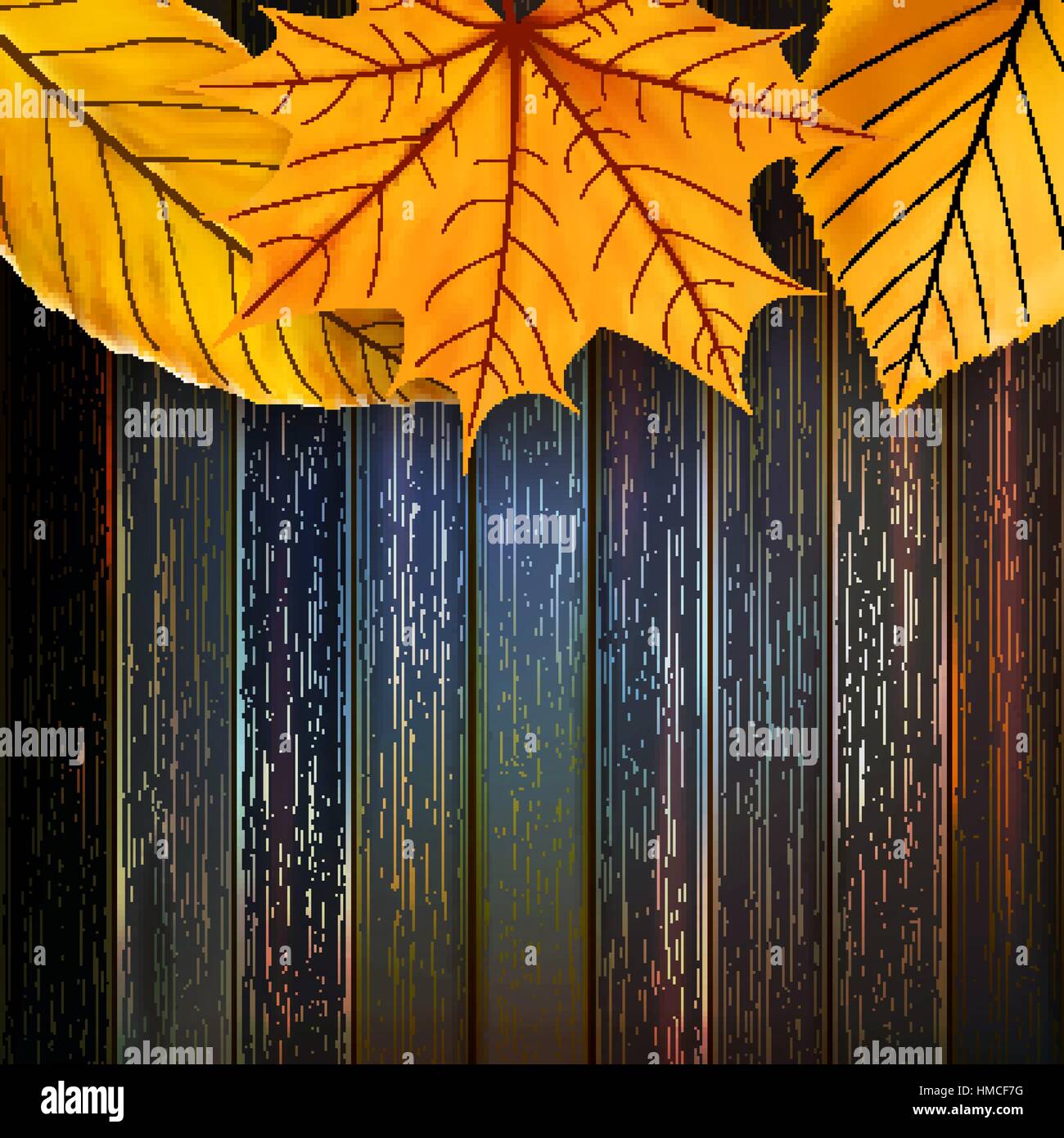 Autumn Leaves over wooden background With copy space. plus EPS10 vector ...