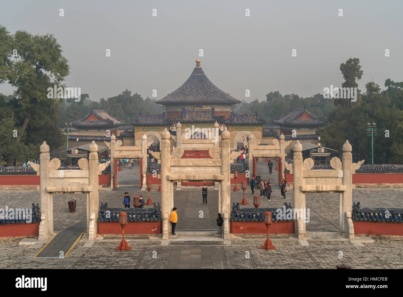 Gates of the Circular Mound Altar in the Temple of Heaven, Beijing, People's Republic of China, Asia Stock Photo