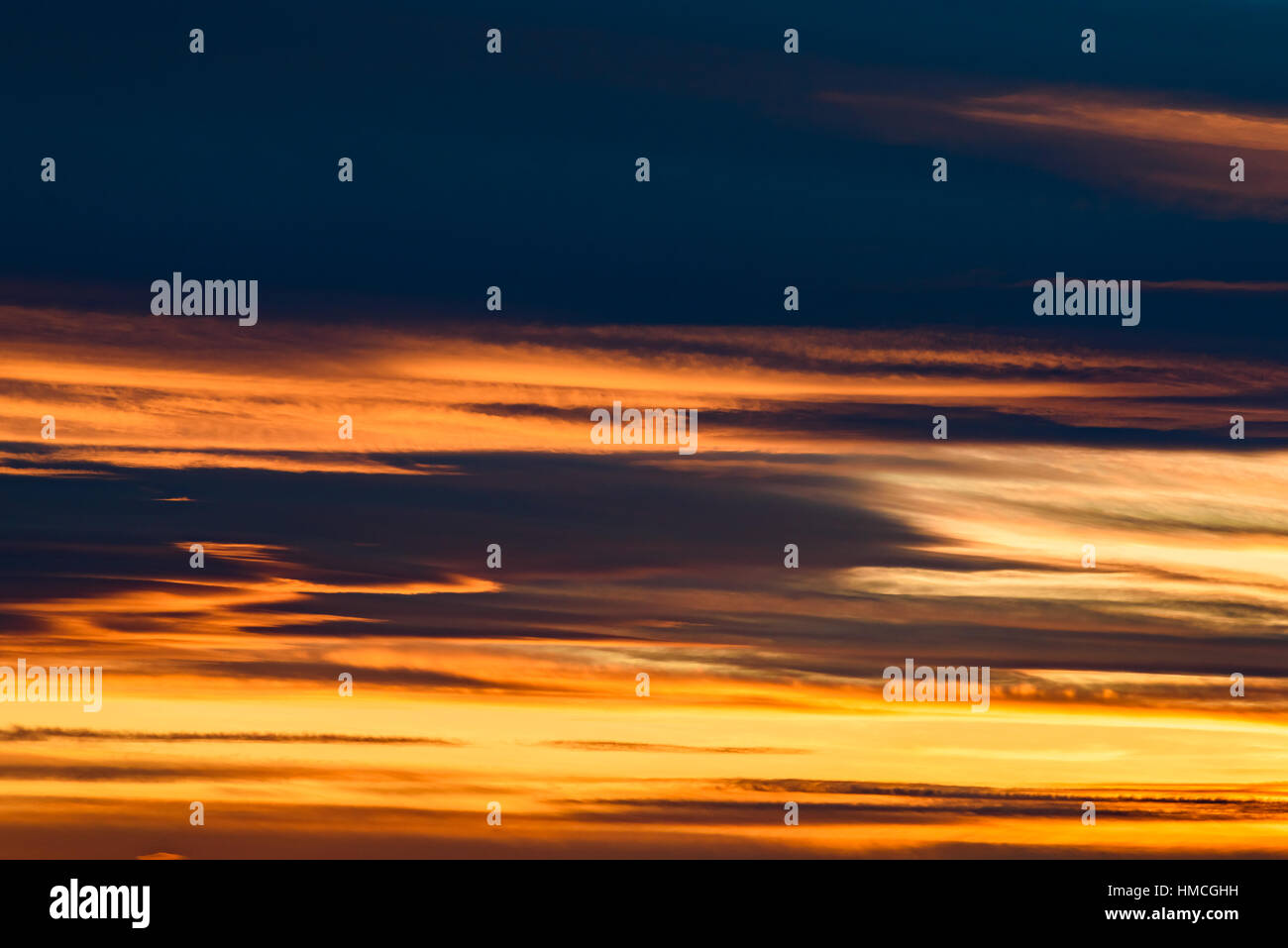 Beautiful Red And Orange Summer Sunset Sky Stock Photo