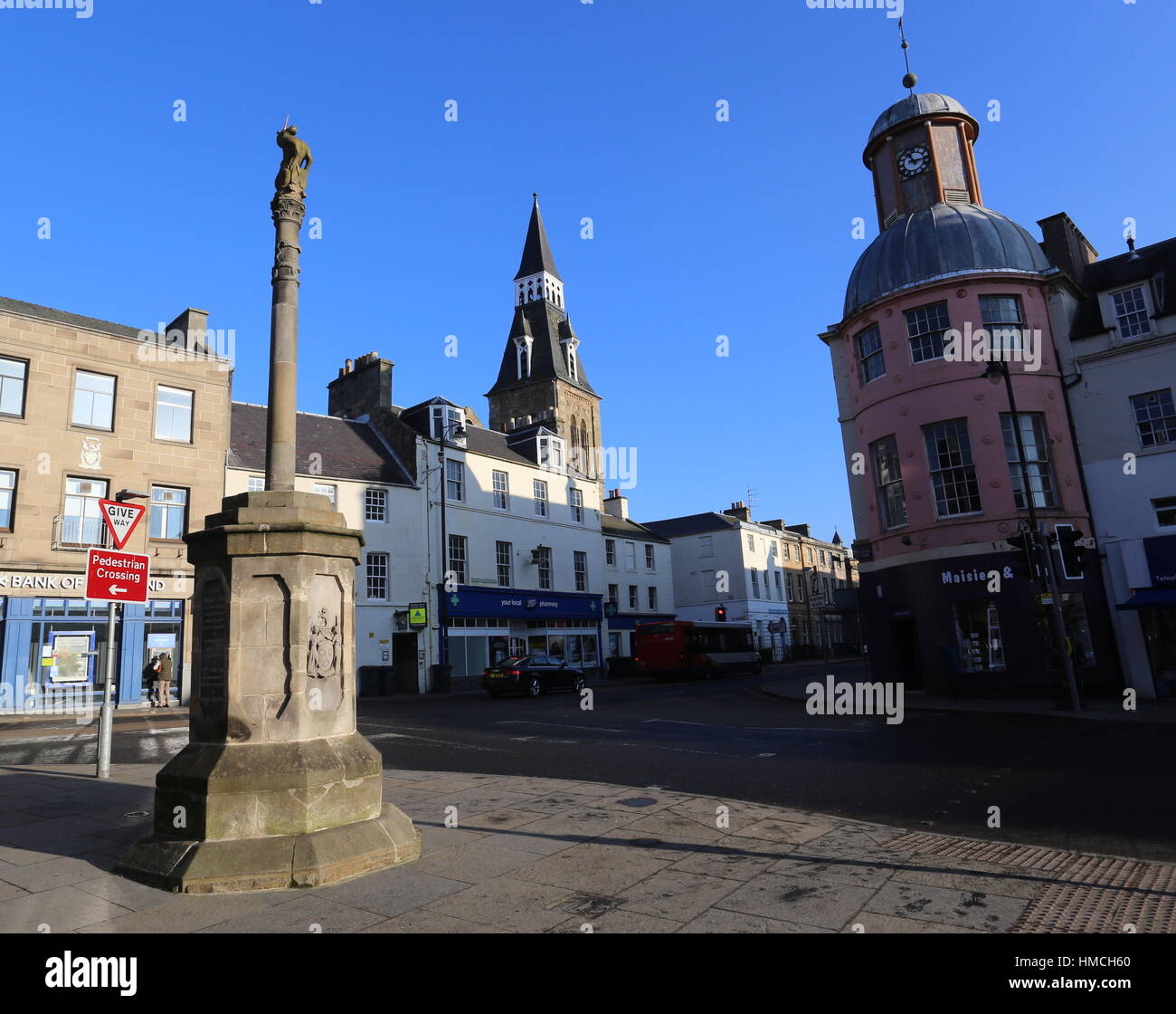 Mercat Cross Crossgate Cupar Scotland  January 2017 Stock Photo