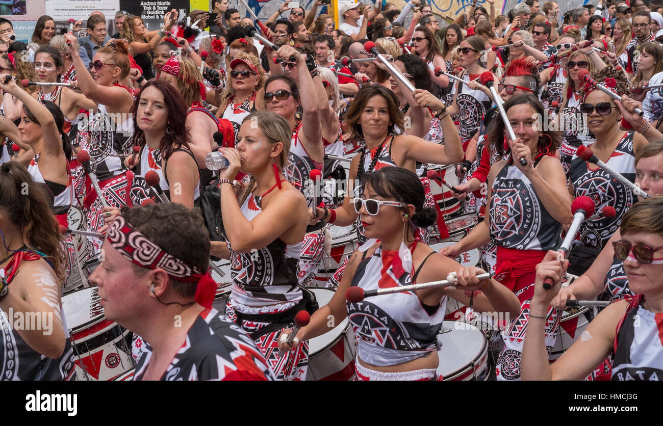 Notting Hilll Carnival is Europe's biggest street festival based in London, England. Stock Photo