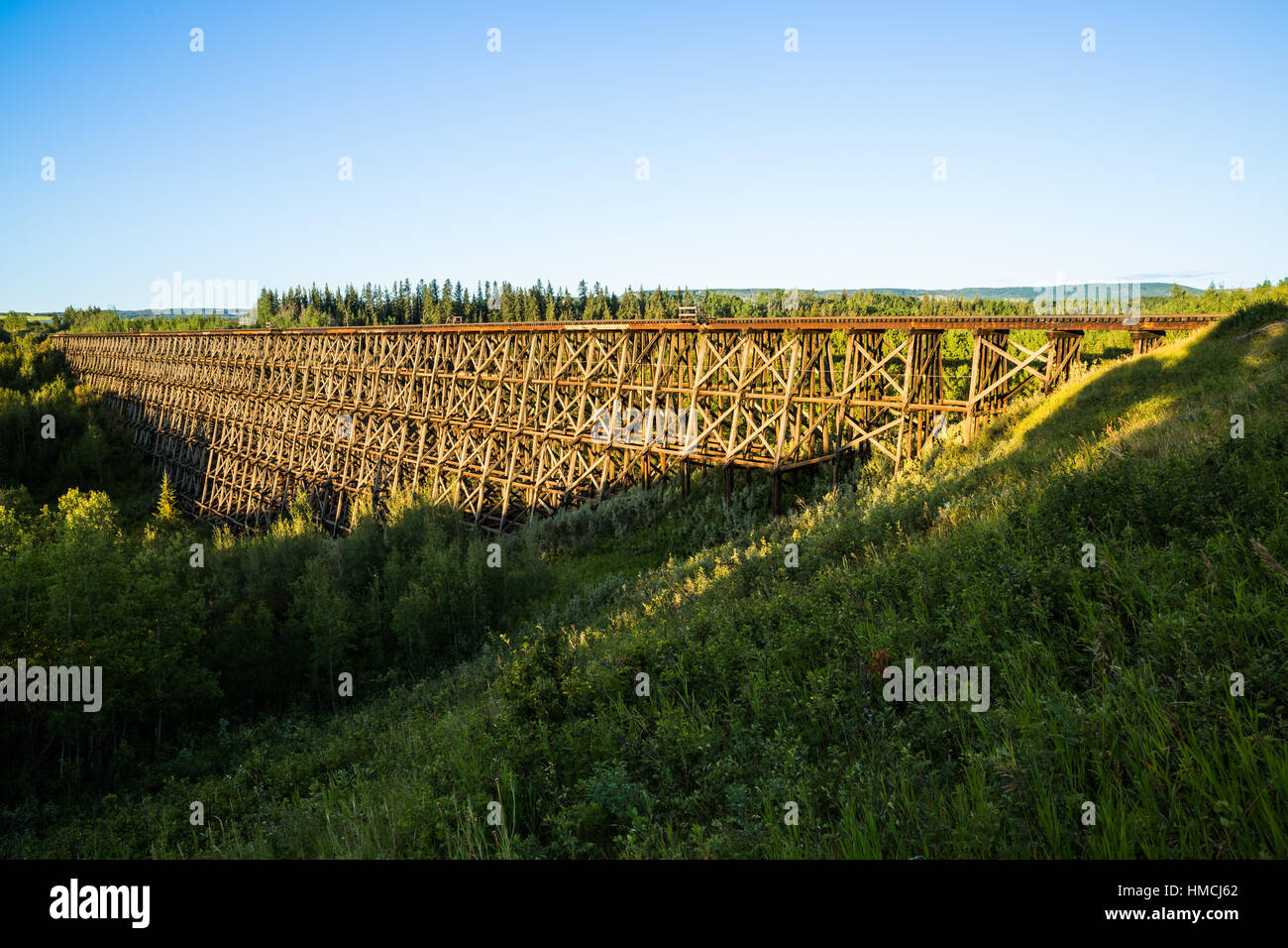 The historic railroad trestle in Pouce Coupe, near Dawson Creek