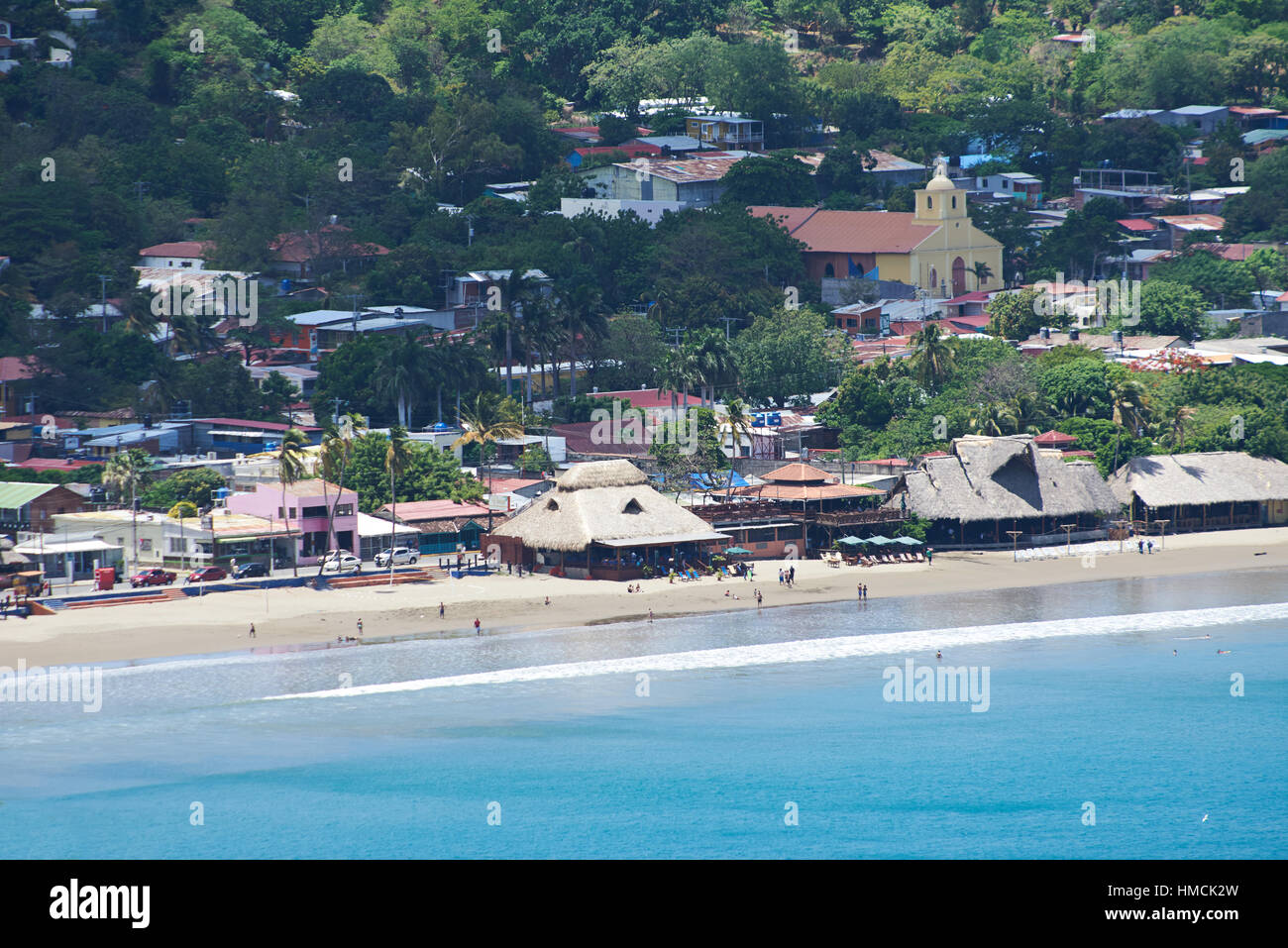 people on blue water in san juan del sur resort Stock Photo