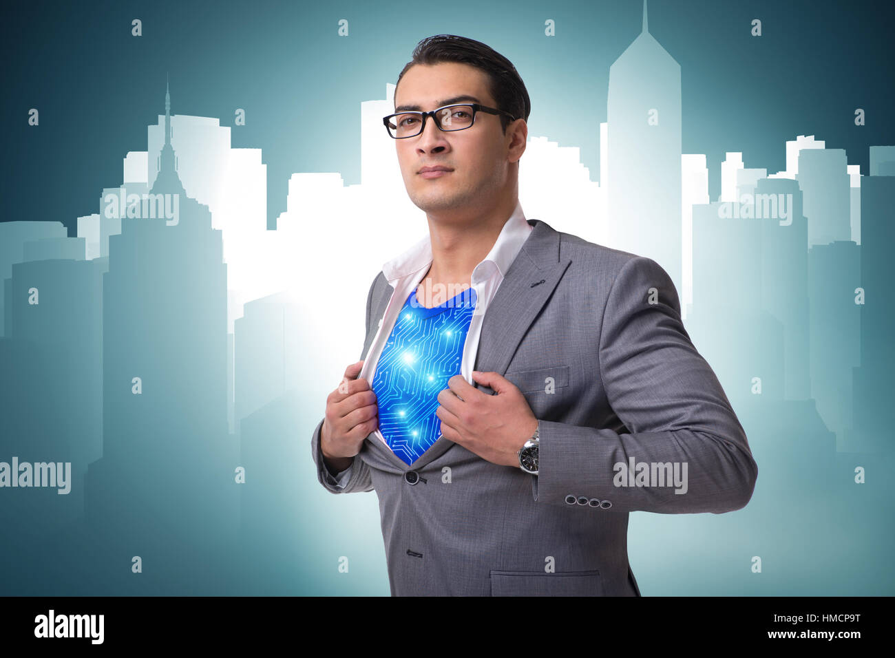 Superhero preparing to save the city Stock Photo - Alamy