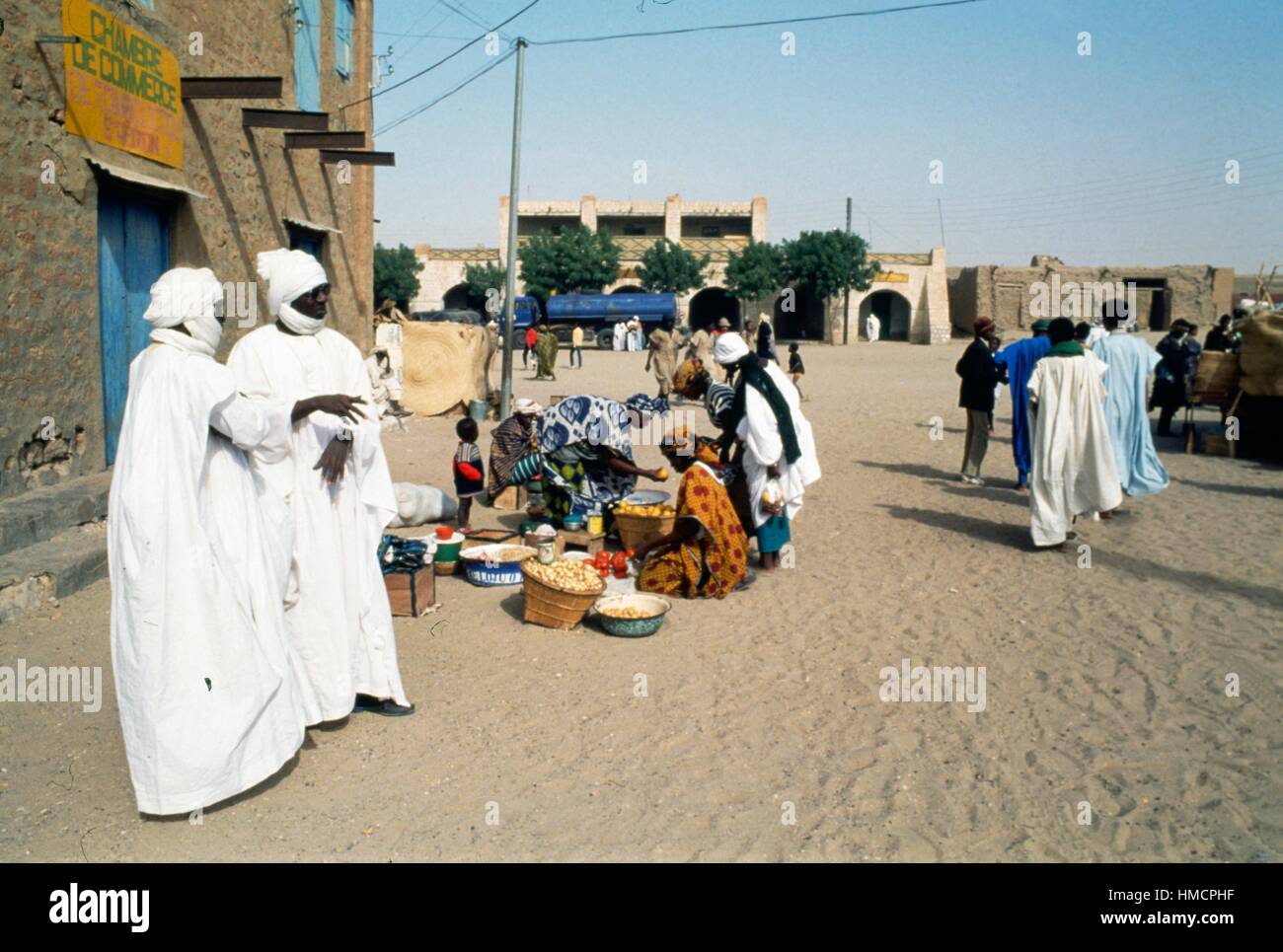 Fulani traders in the Timbuktu market, Mali. Stock Photo
