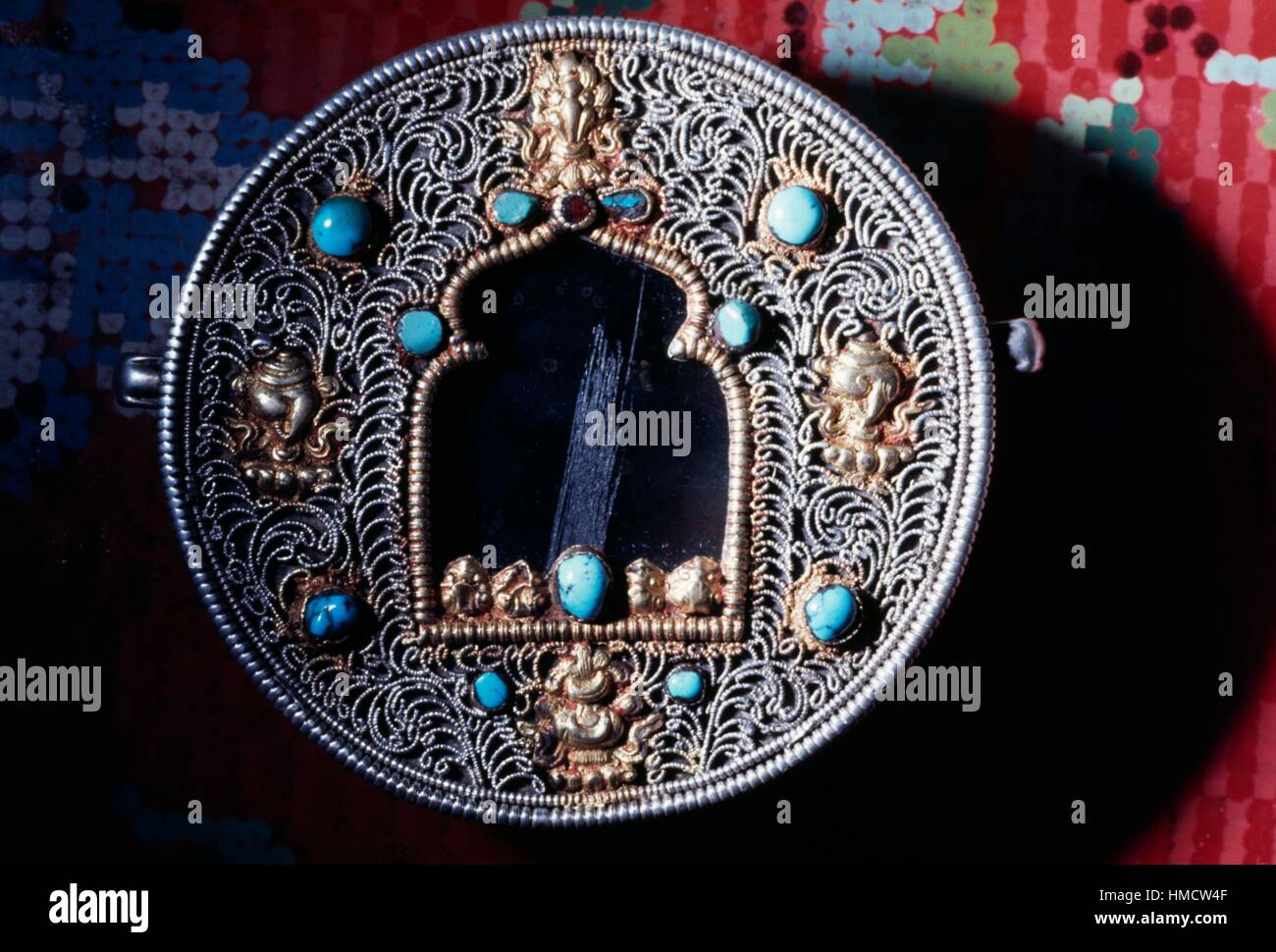 Jewellry box with lapis lazuli, Nepal. Stock Photo