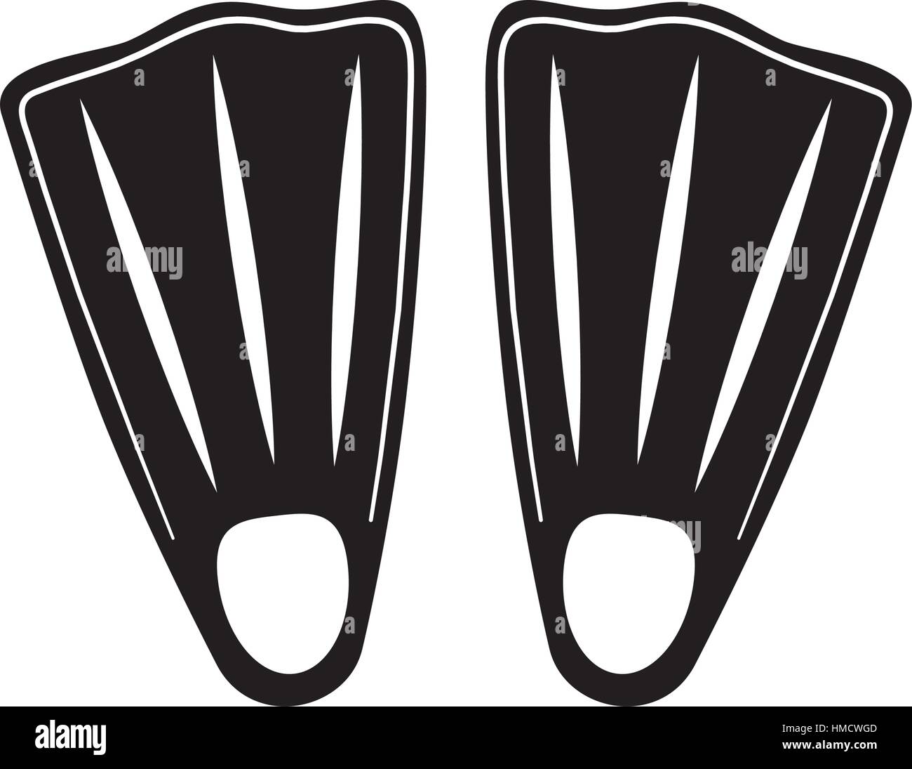 Diving fins isolated icon vector illustration graphic design Stock