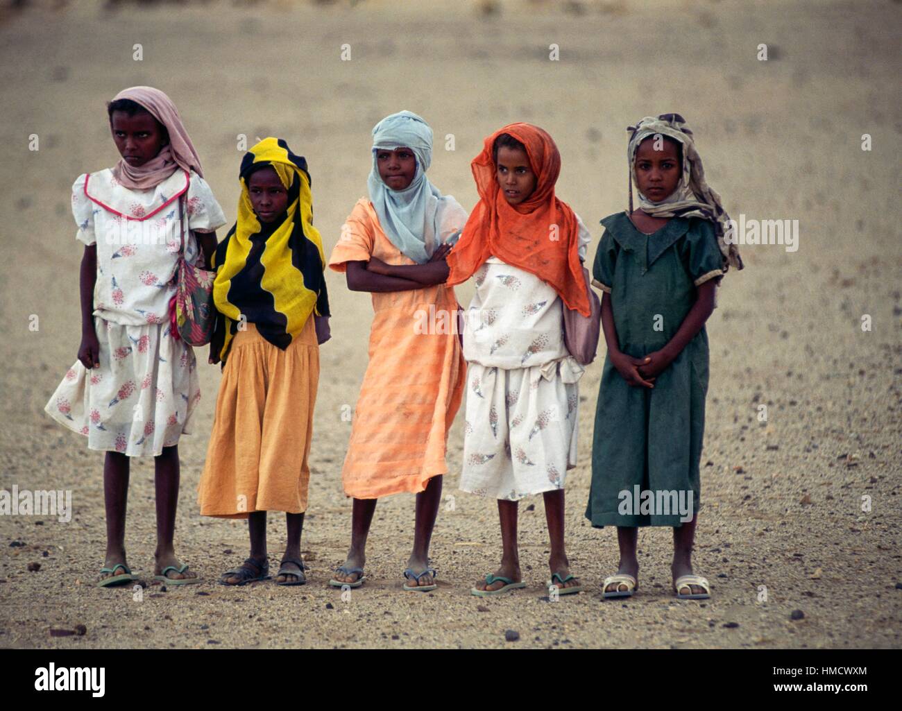 Children From The Village School Sani Bayuda Desert Sudan Stock Photo Alamy