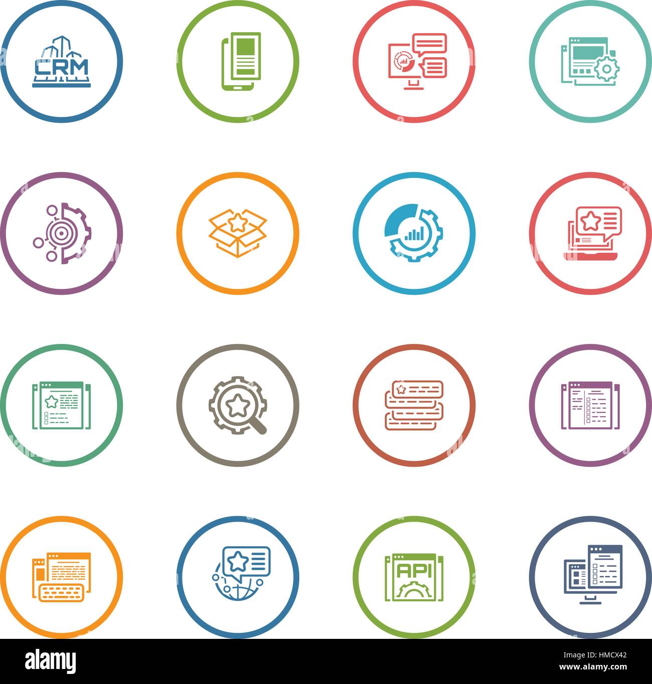 Set of Business and Marketing Flat icons Stock Vector Image & Art - Alamy