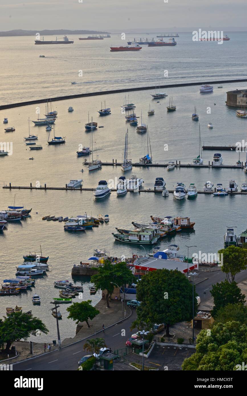 Aerial view of Salvador de Bahia Harbor Stock Photo - Alamy