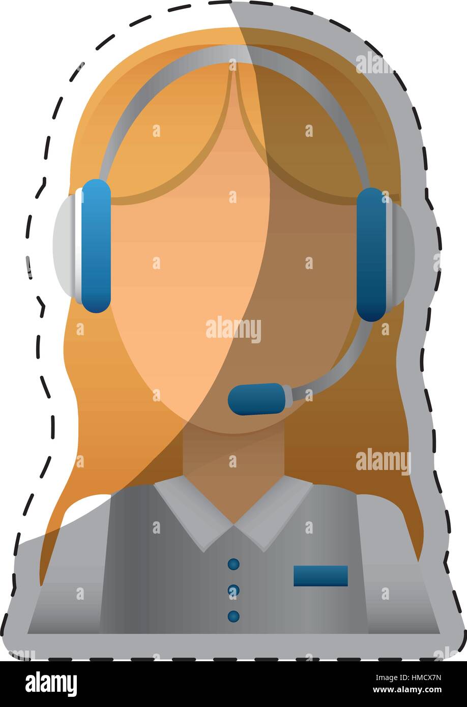 Customer support portrait happy Stock Vector Images - Alamy