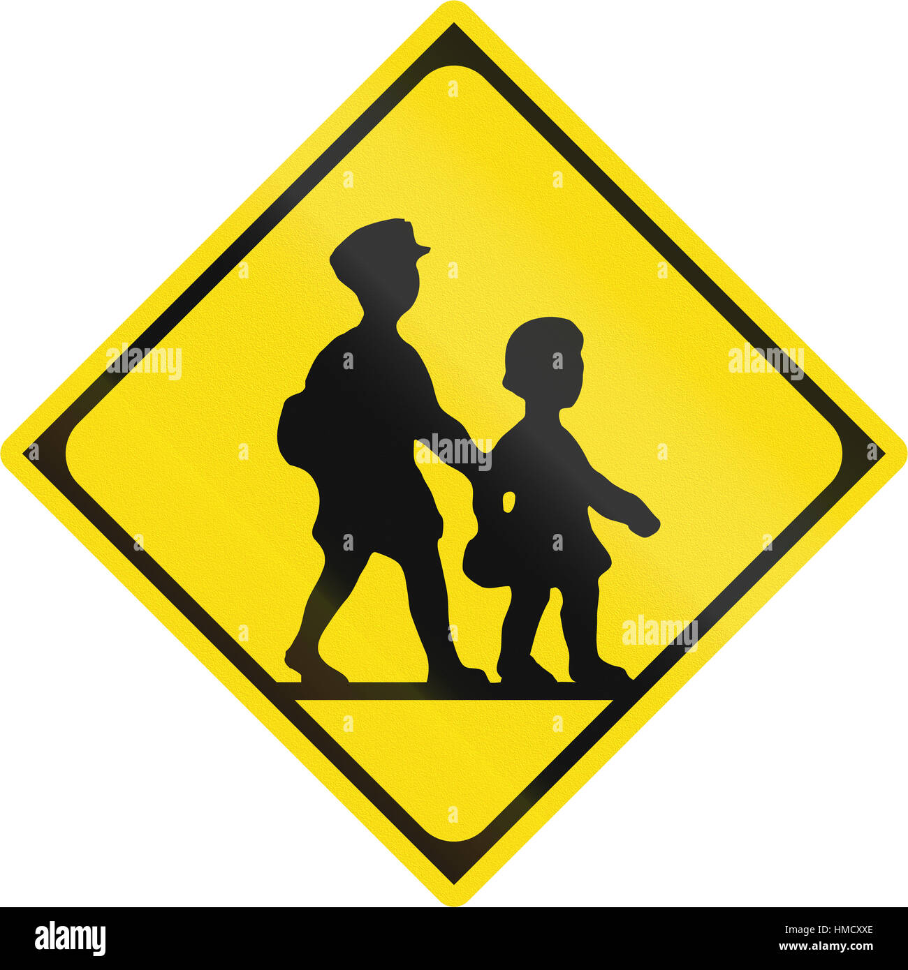 Japanese road sign - Watch out for children Stock Photo - Alamy