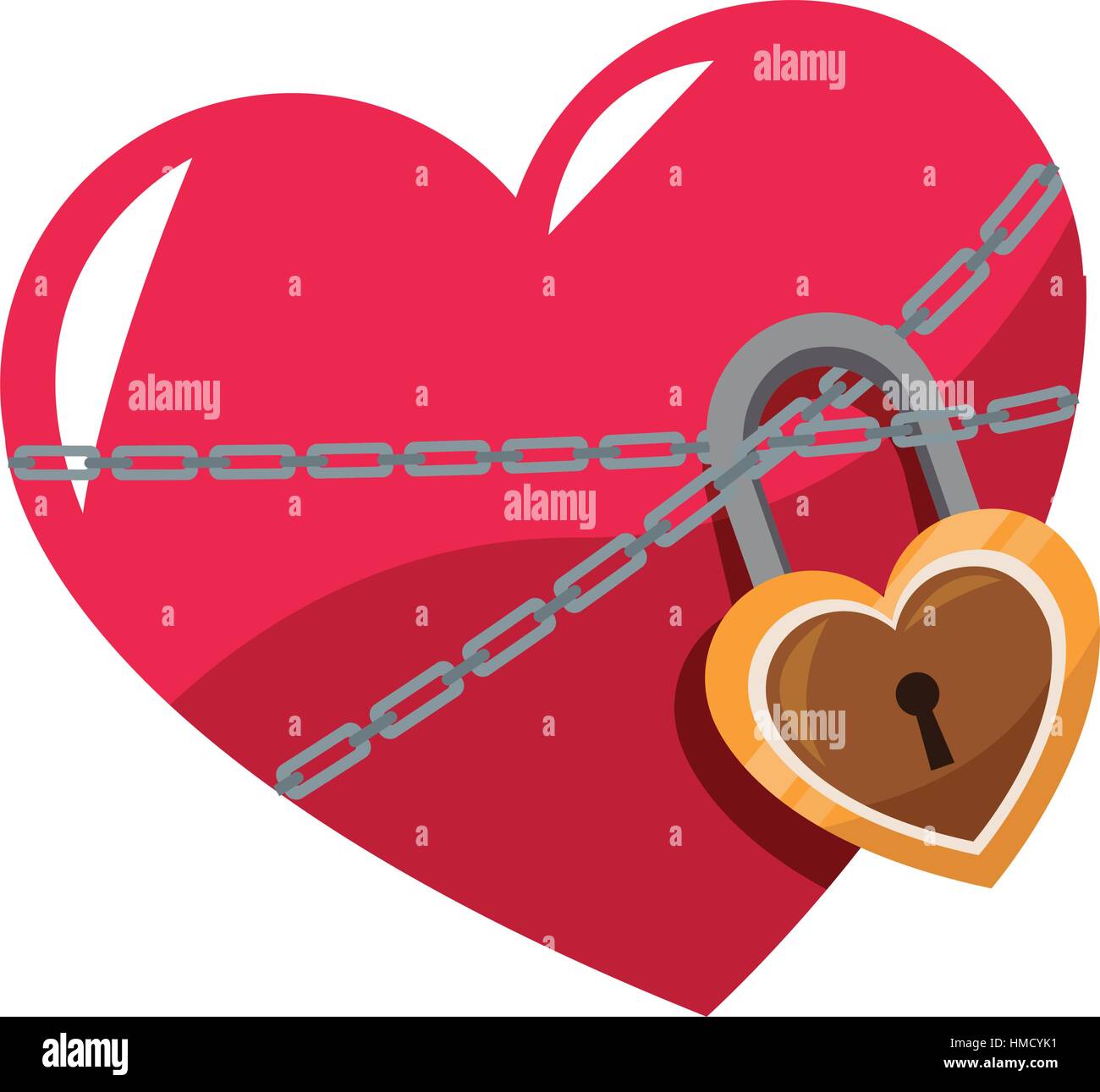 heart with padlock icon Stock Vector
