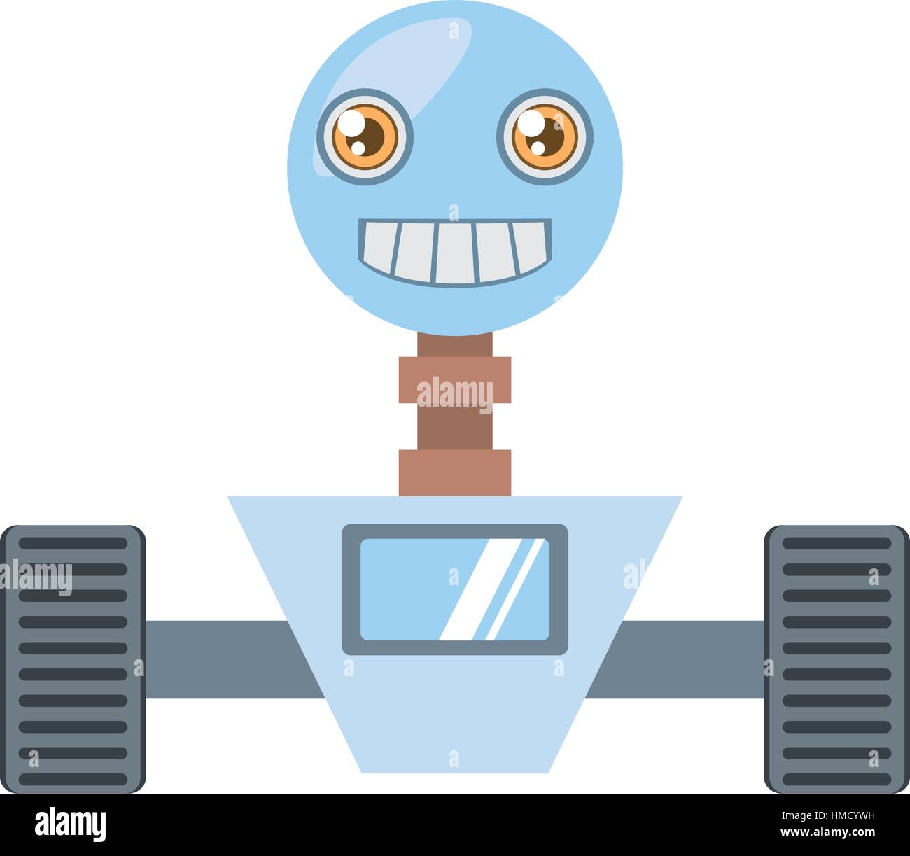 arificial intelligence robotic smiling screen vector illustration eps ...
