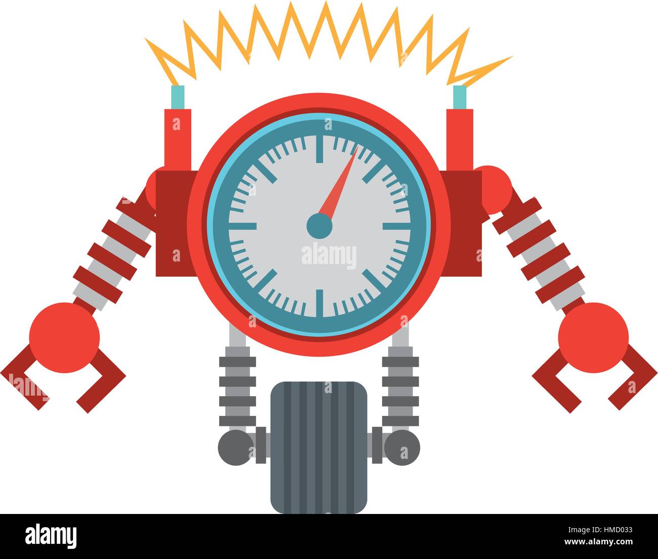Vector Clock Machine clock robotic machine pincers arms wheel vector illustration eps 10 ...