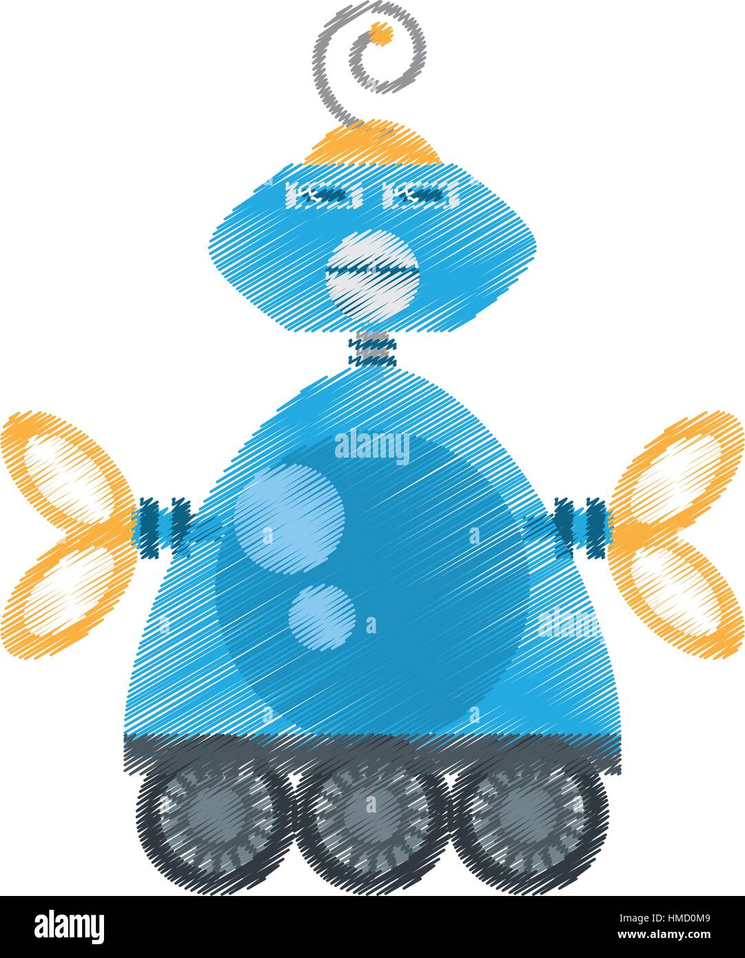 drawing blue robotic antenna communication mechanical future vector