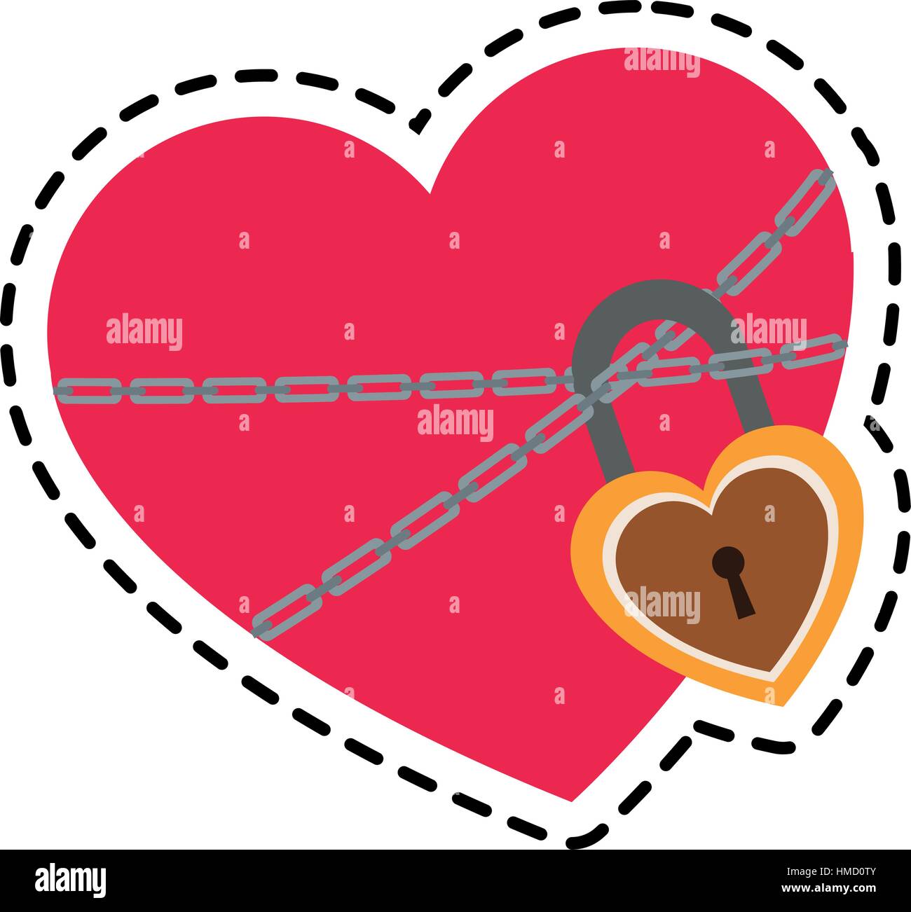 heart with padlock Stock Vector Image & Art - Alamy