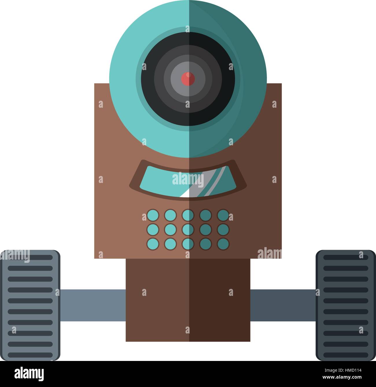 robot surveillance machine information shadow vector illustration eps