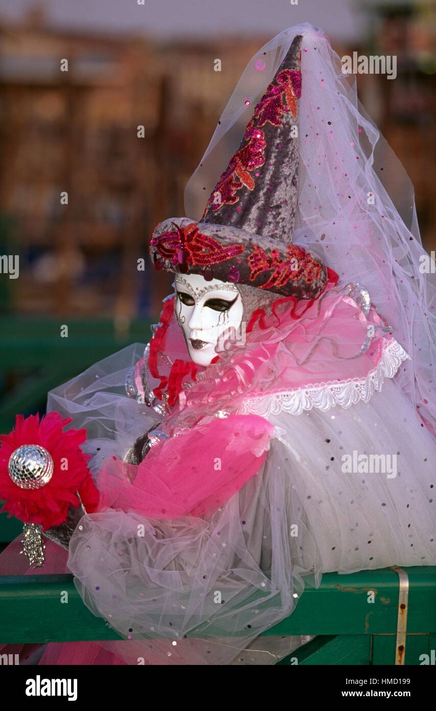 Pink venetian carnival costume hi-res stock photography and images - Alamy
