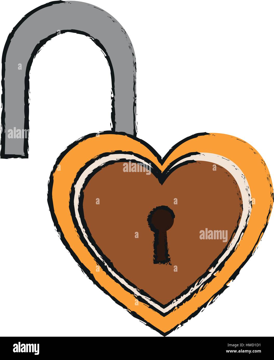 padlock in heart shape Stock Vector Image & Art - Alamy