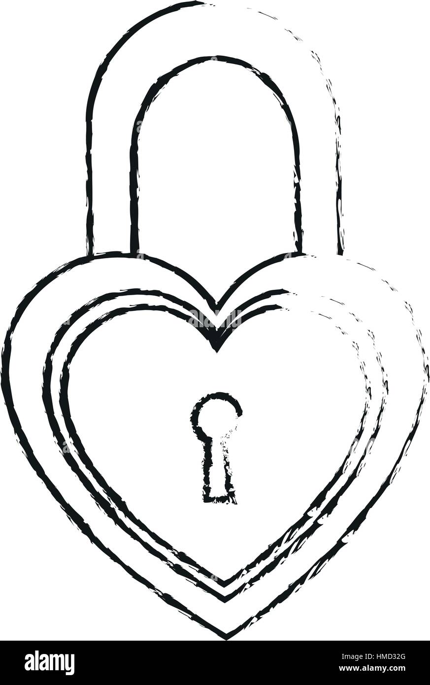 padlock in heart shape Stock Vector Image & Art - Alamy