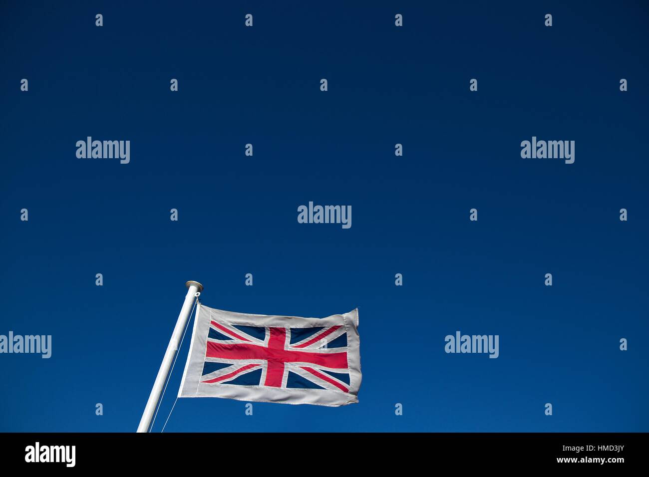 British flag waving on the wind Stock Photo