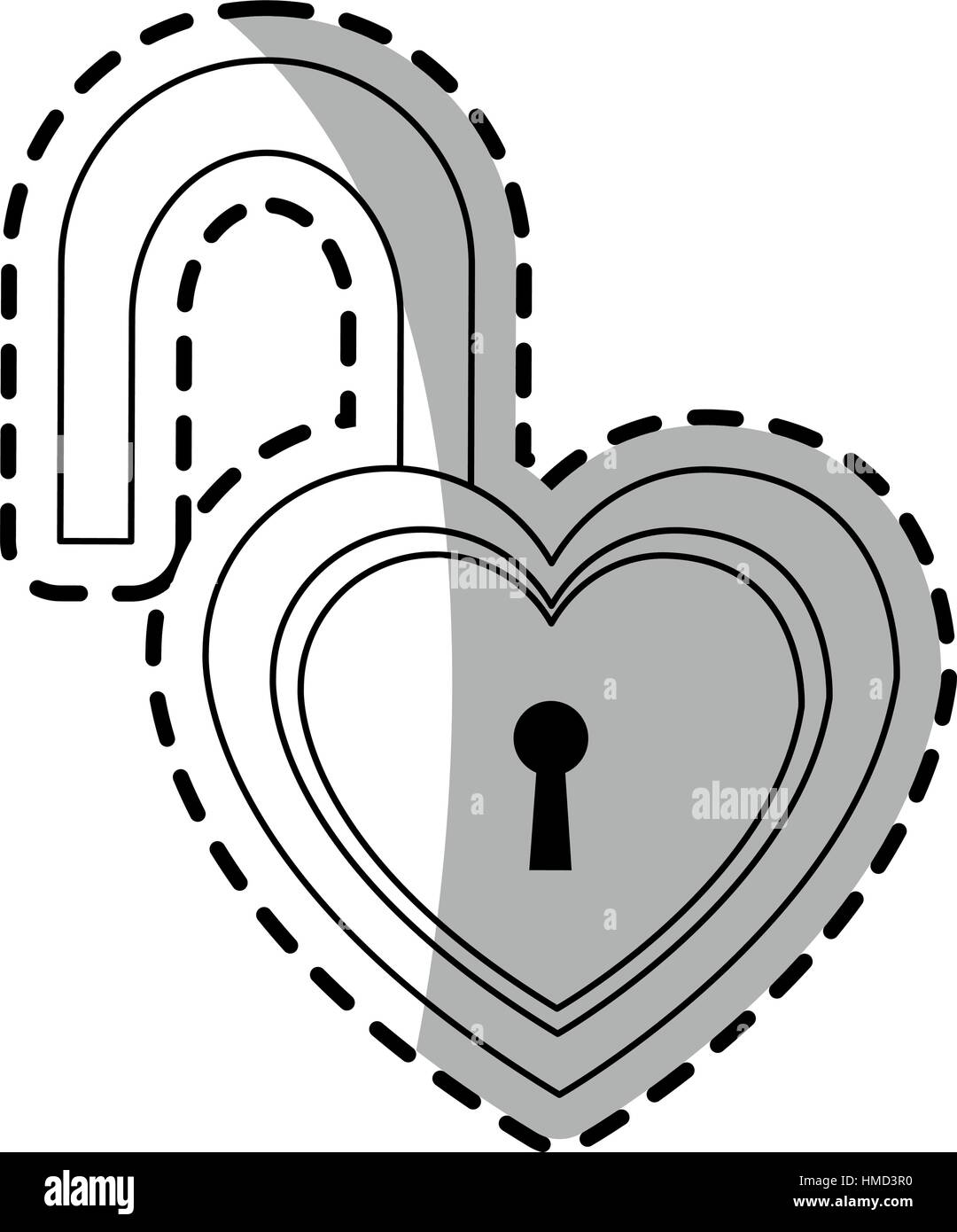 padlock in heart shape Stock Vector Image & Art - Alamy