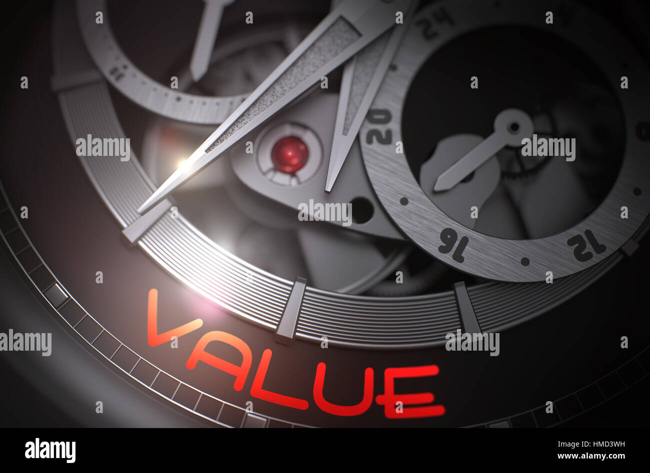 Value on the Face of Luxury Pocket Watch, Chronograph Closeup. Up Close