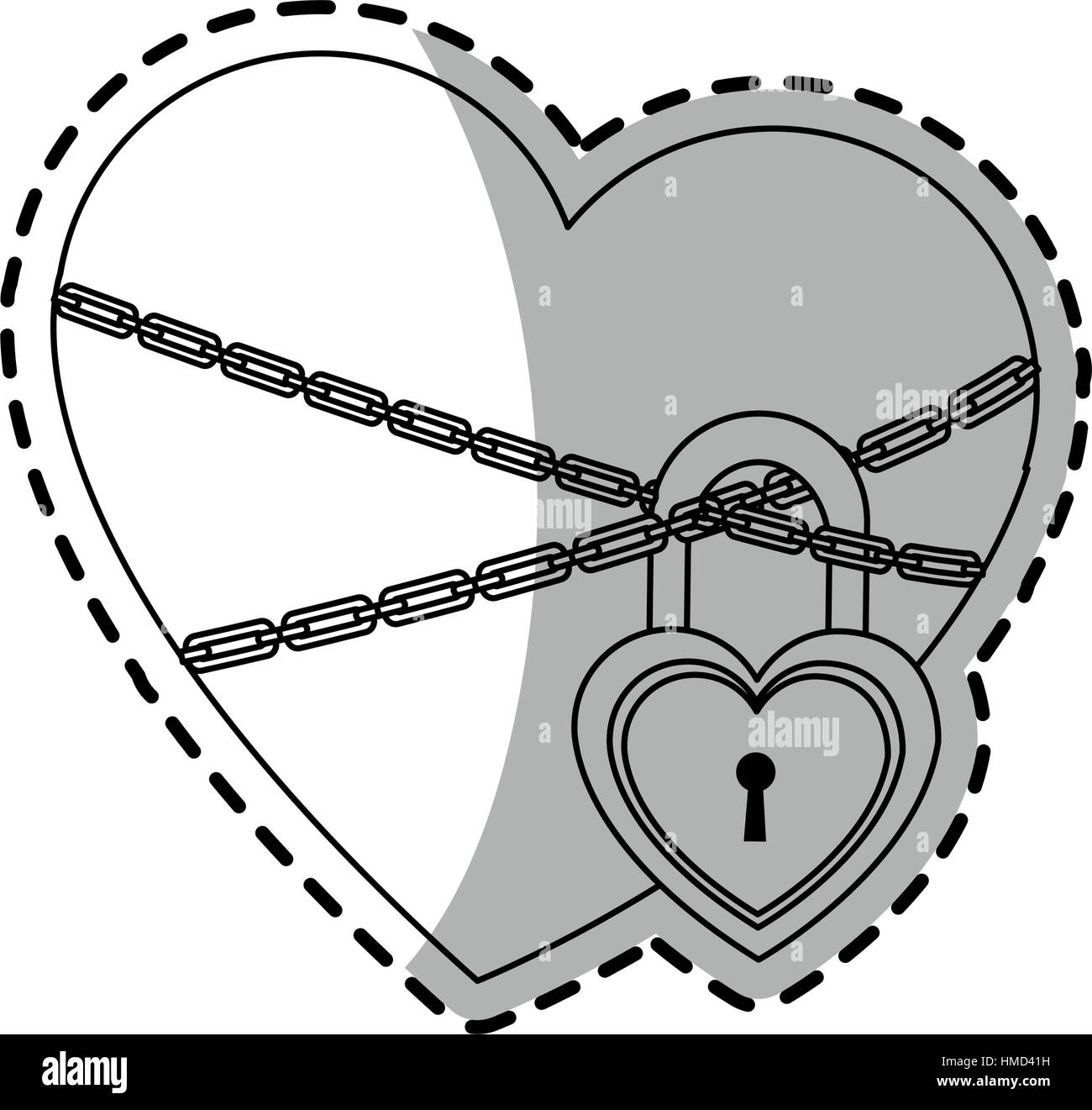 heart with padlock Stock Vector Image & Art - Alamy