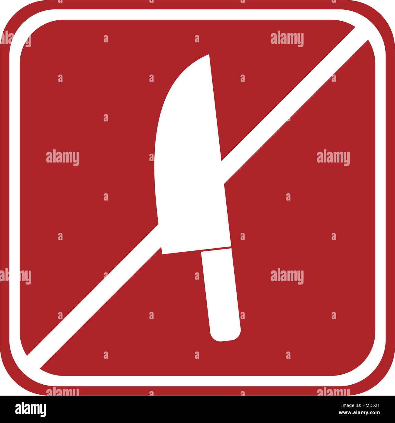 Kinfe Stop Sign restricted knife kitchen cook element square sign Stock Vector Image ...