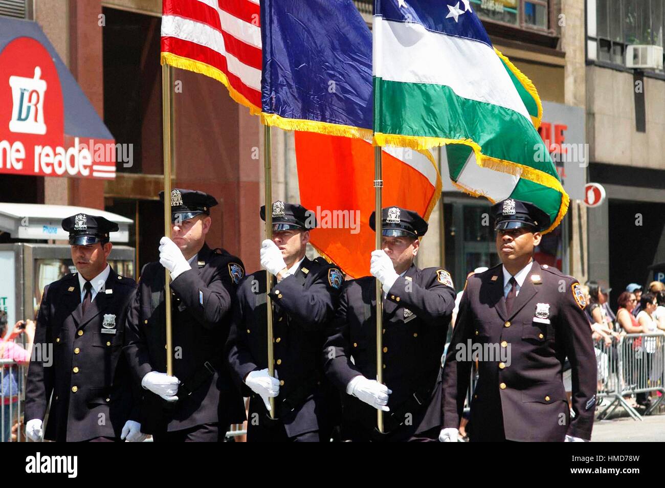 USA, New York, New York City, Cops during the Philippines Parade, along