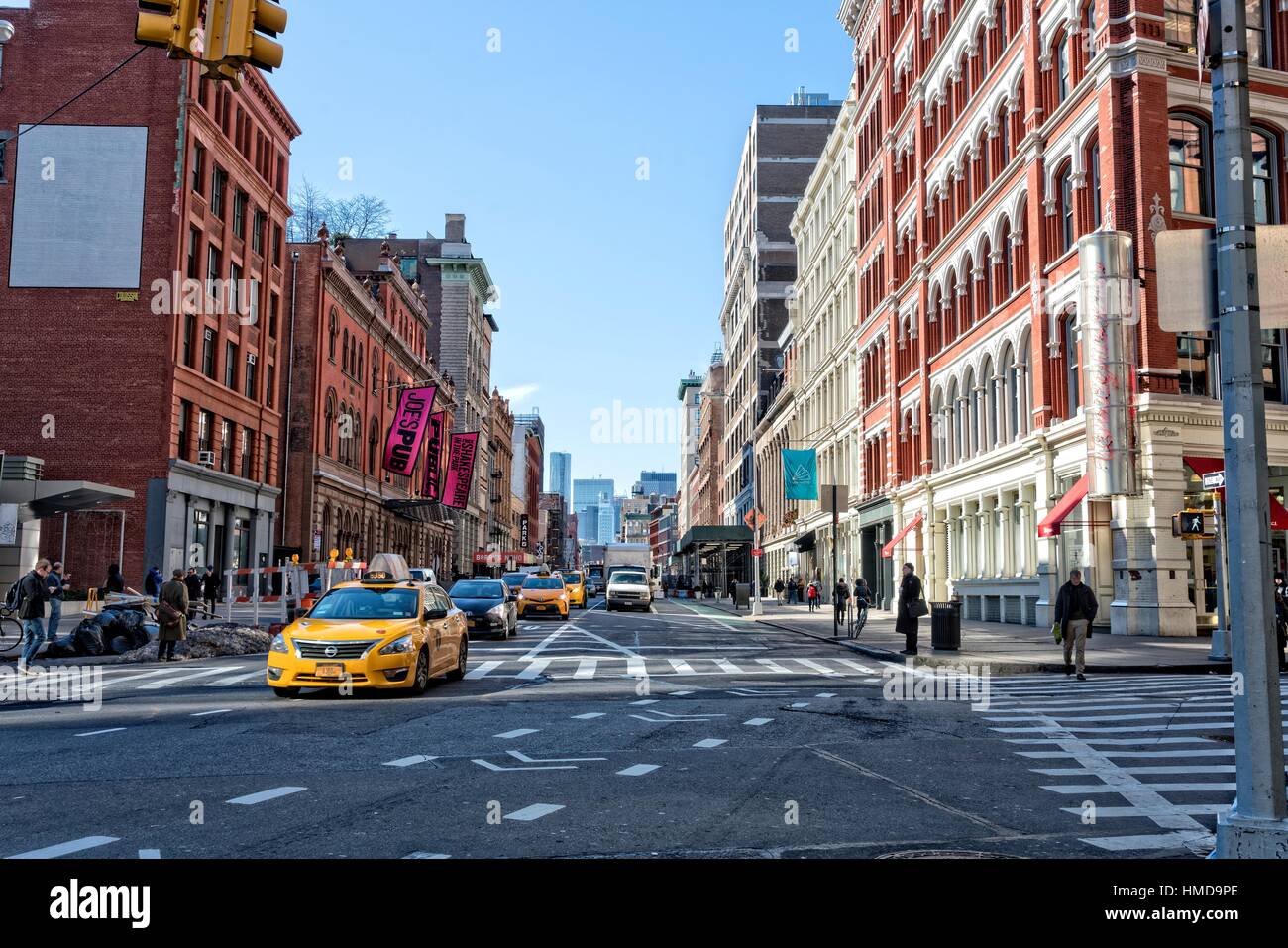 Looking South Down Lafayette Street from Astor Place, Manhattan, New