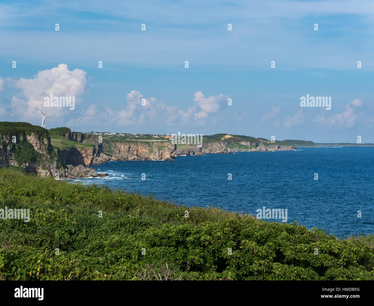 Nanamata Coast and Cape of Higashi Henna Zaki of Miyako Island in Okinawa, Japan. Stock Photo