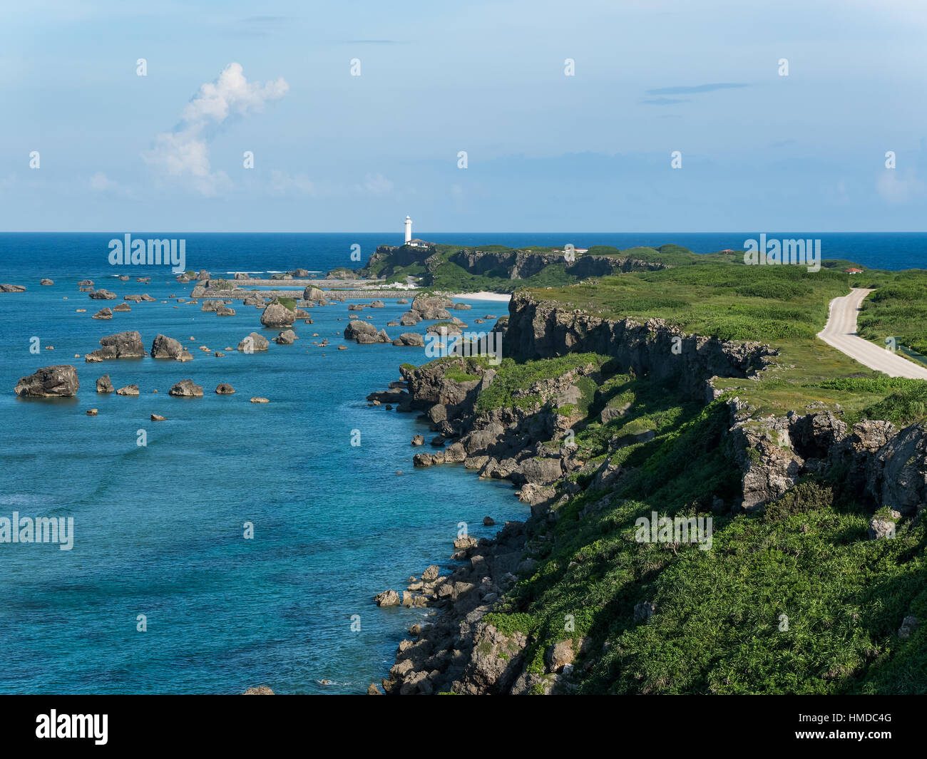Cape of Higashi Henna Zaki of Miyako Island in Okinawa, Japan. Stock Photo