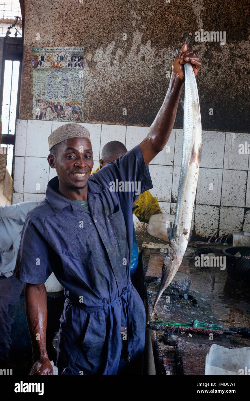 Fish market, Stone Town, Zanzibar, Tanzania Stock Photo Alamy