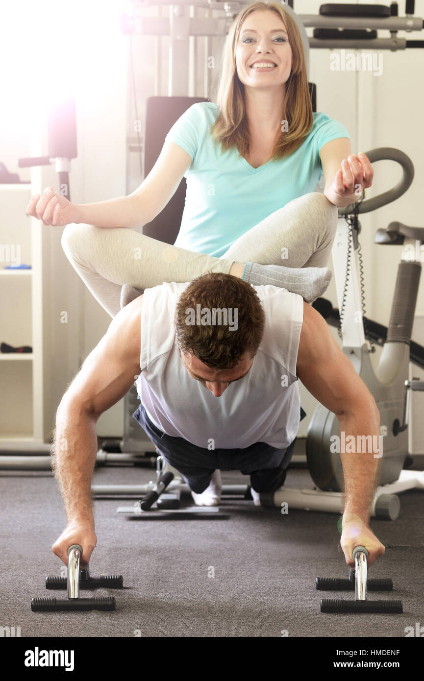 young couple at the gym Stock Photo - Alamy