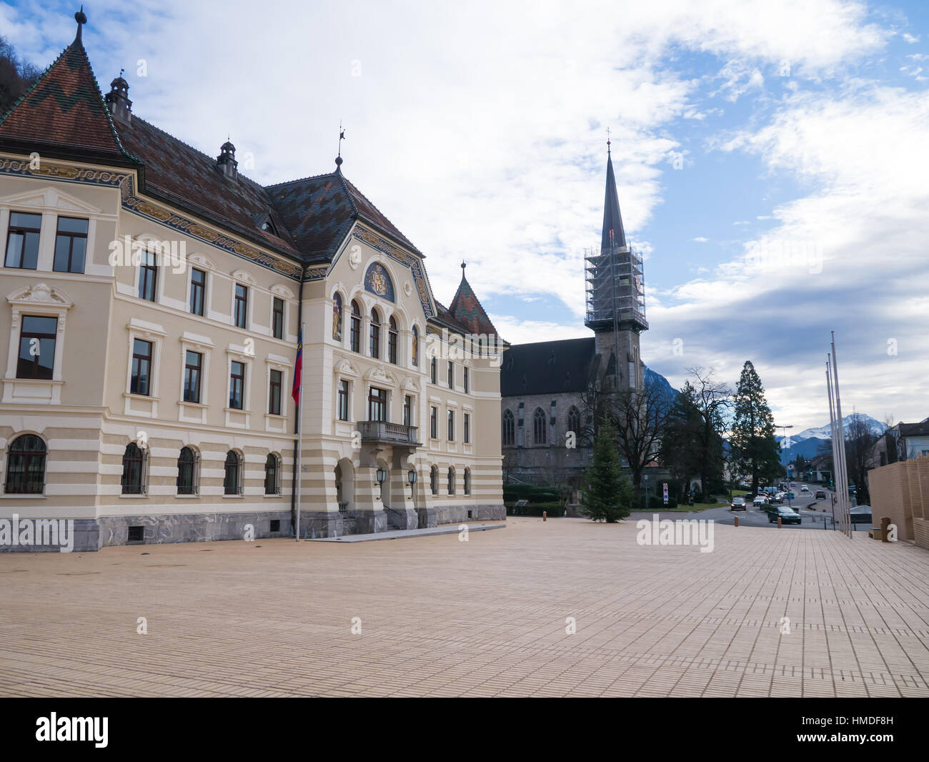 Cityscape of Vaduz in Liechtenstein. Stock Photo