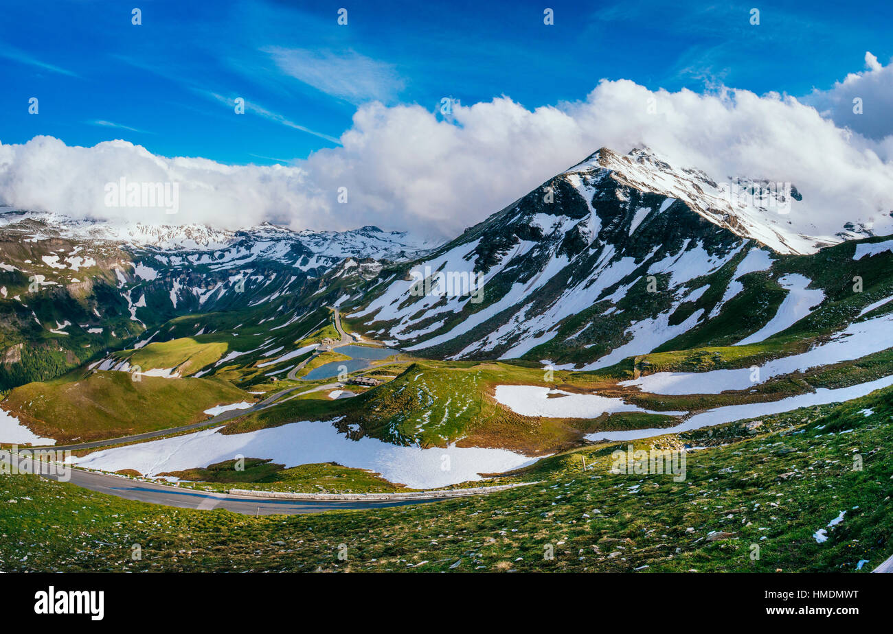 Mountain peaks covered with snow Stock Photo - Alamy