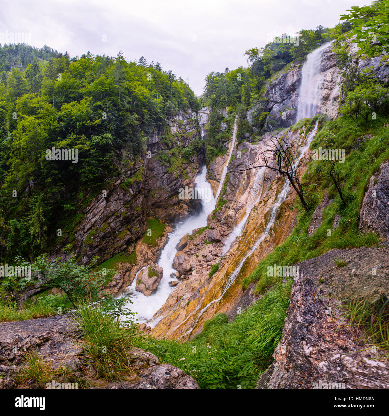 mountain waterfall in alps Stock Photo - Alamy