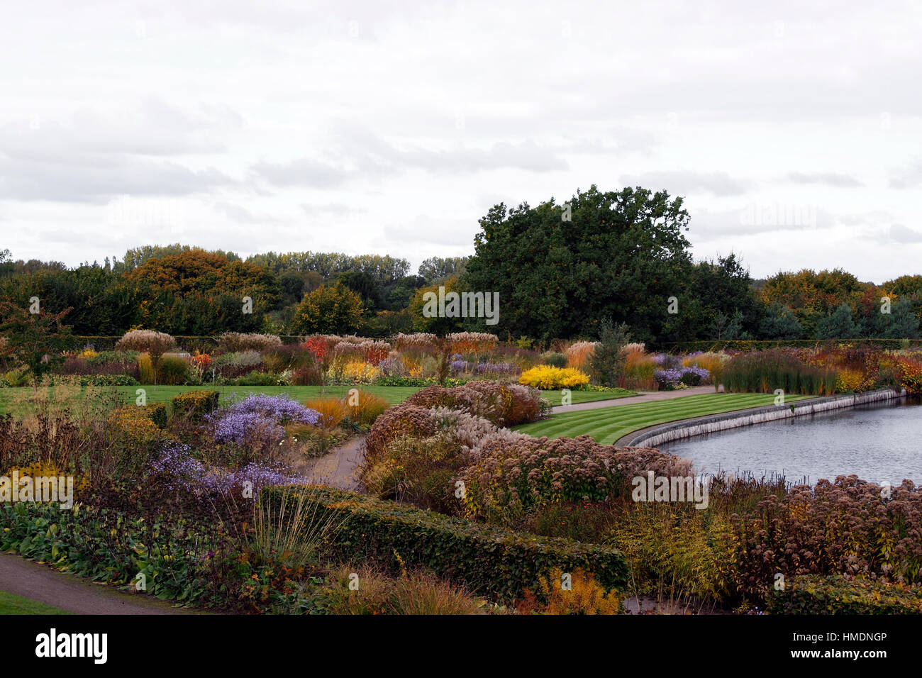 AUTUMN SHRUBS GROWING IN BORDERS AT RHS WISLEY. UK Stock Photo Alamy