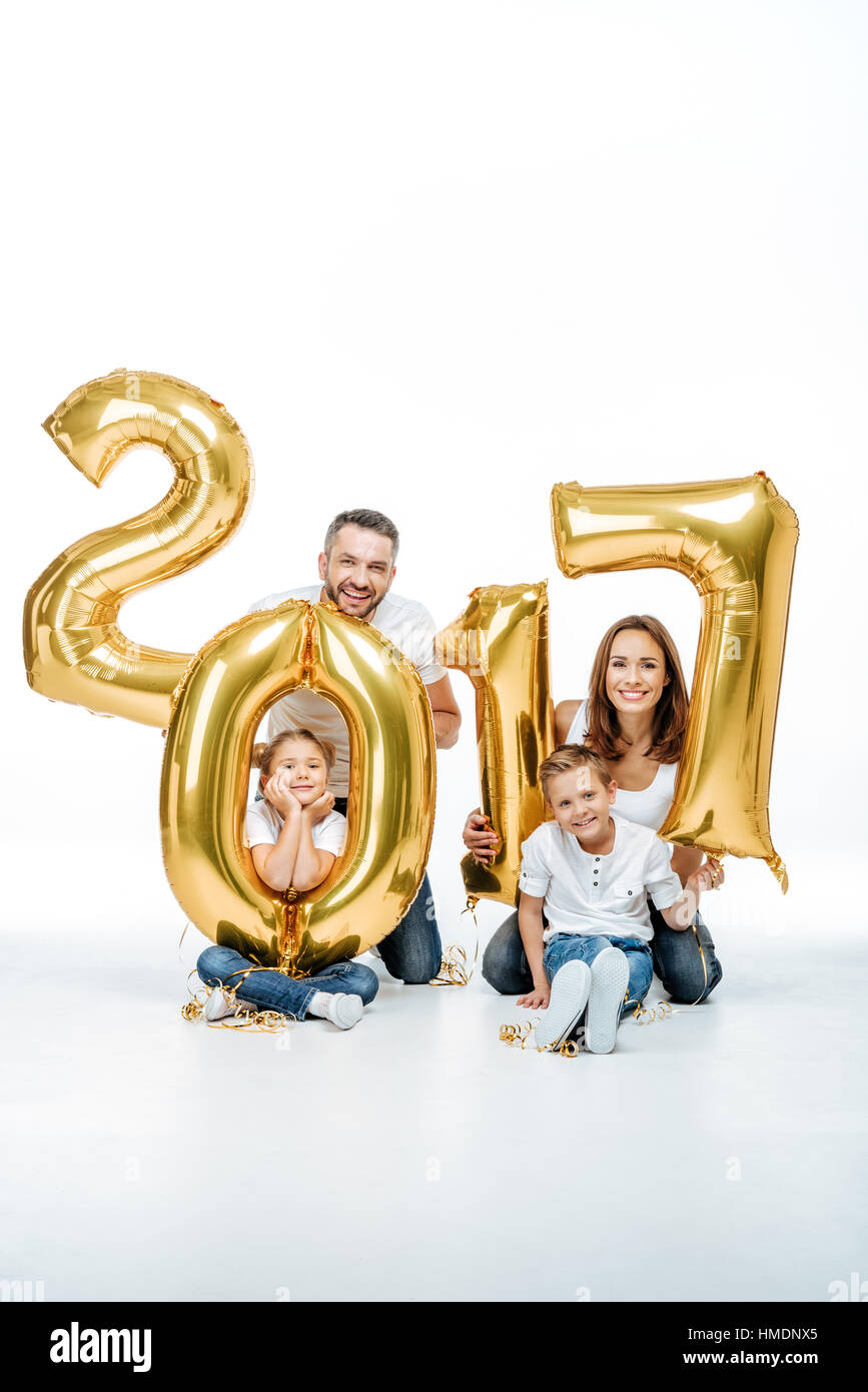 Family joy balloons hi-res stock photography and images - Alamy