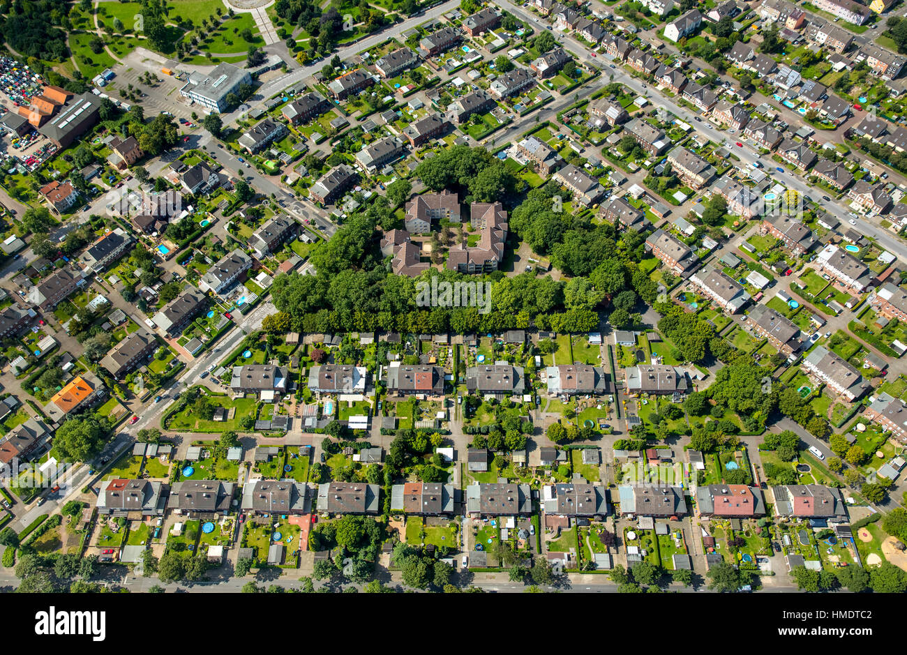 Dreieck-Siedlung Hochlarmark, housing estate, Recklinghausen, Ruhr district, North Rhine-Westphalia, Germany Stock Photo