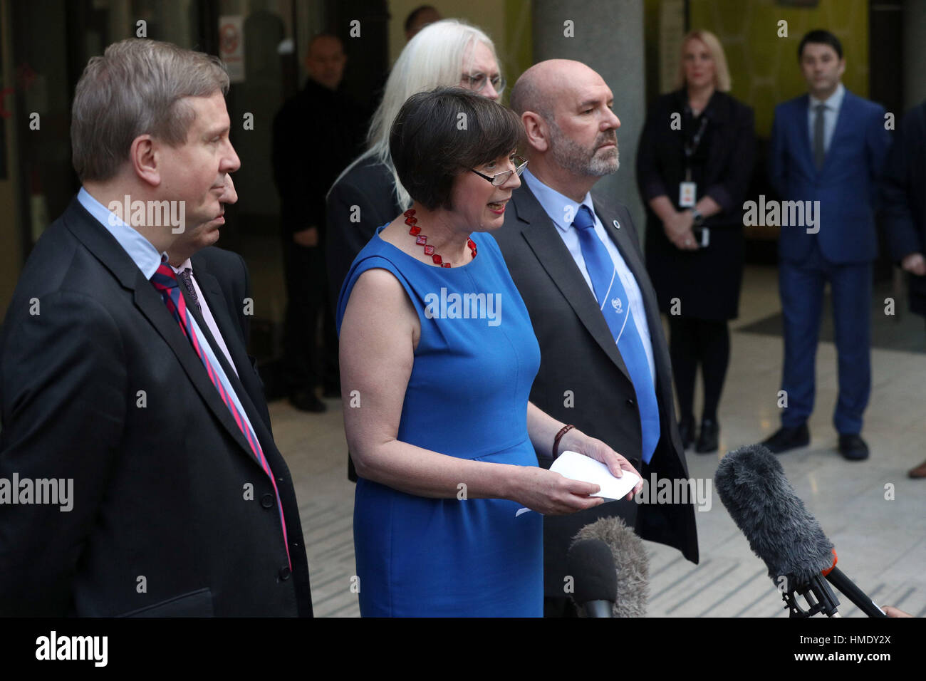 Frances O'Grady, General Secretary of the TUC announces the outcome of talks between ASLEF and Southern Rail at TUC Congress House in London. Stock Photo