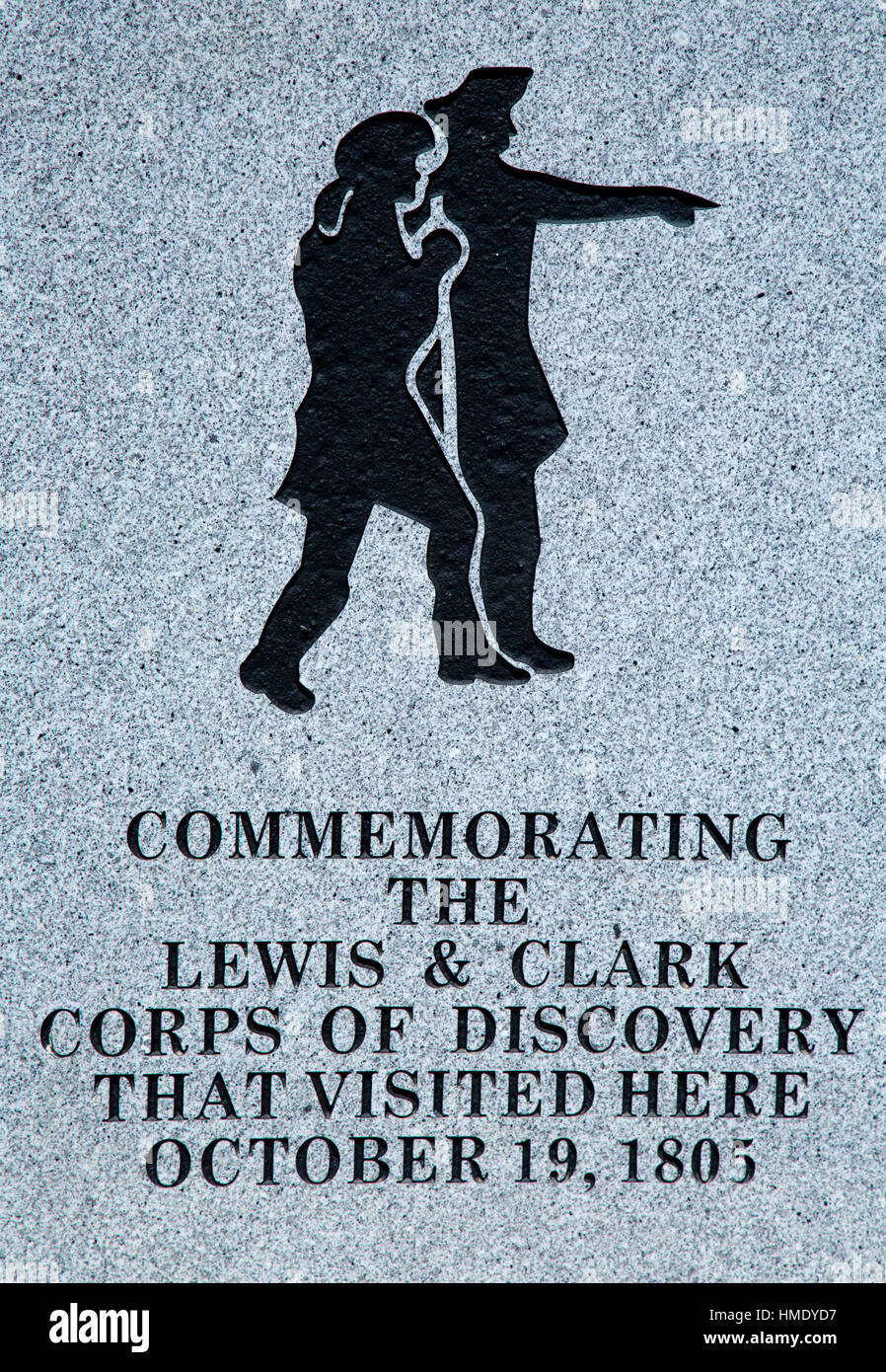 Lewis and Clark monument, Irrigon Marina Park, Irrigon, Oregon Stock