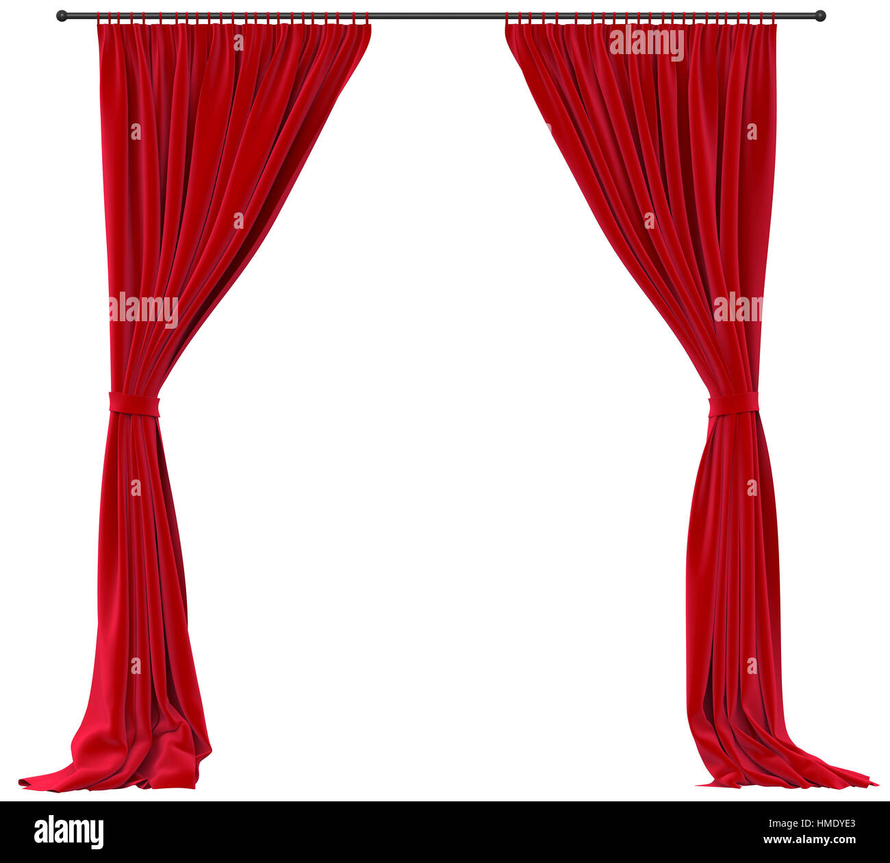 Red Theatre Curtain Isolated Stock Photo Alamy