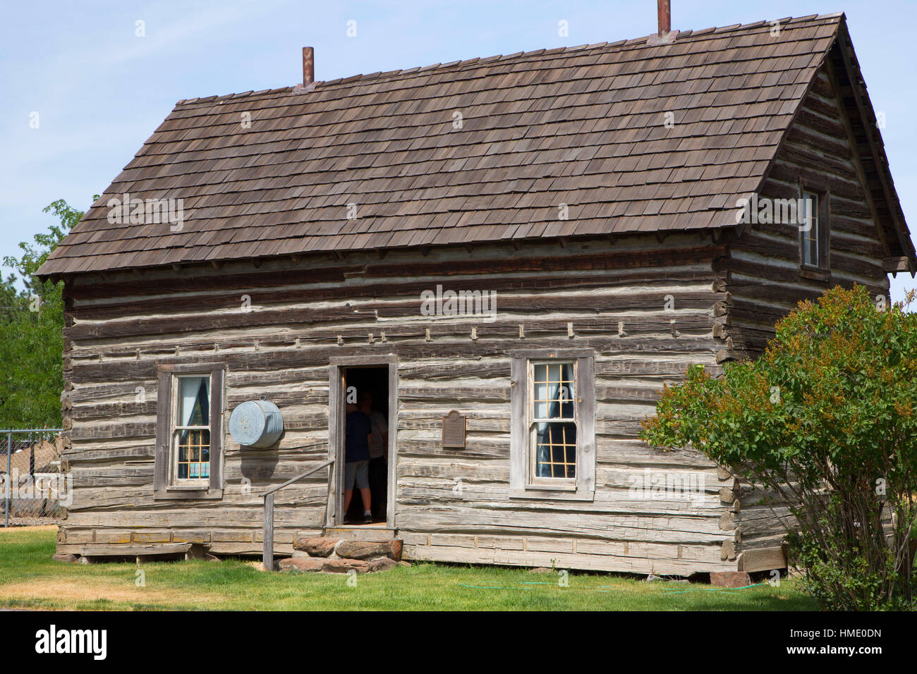 Rice Cabin, Gilliam County Historical Museum, Condon, Oregon Stock