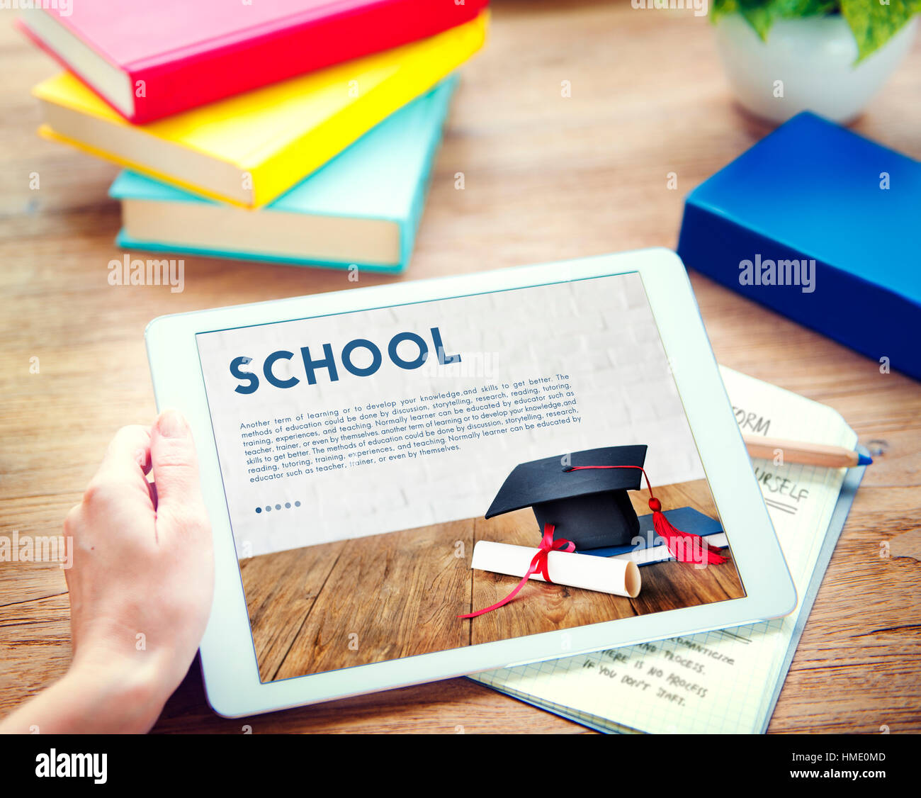 Academics School Education Mortar Board Concept Stock Photo Alamy