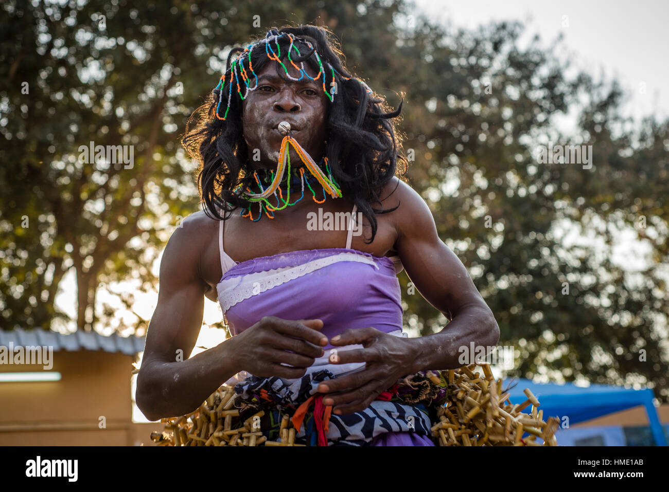 Performing of traditional dance at Zambia International Trade Fair in Ndola, Zambia Stock Photo
