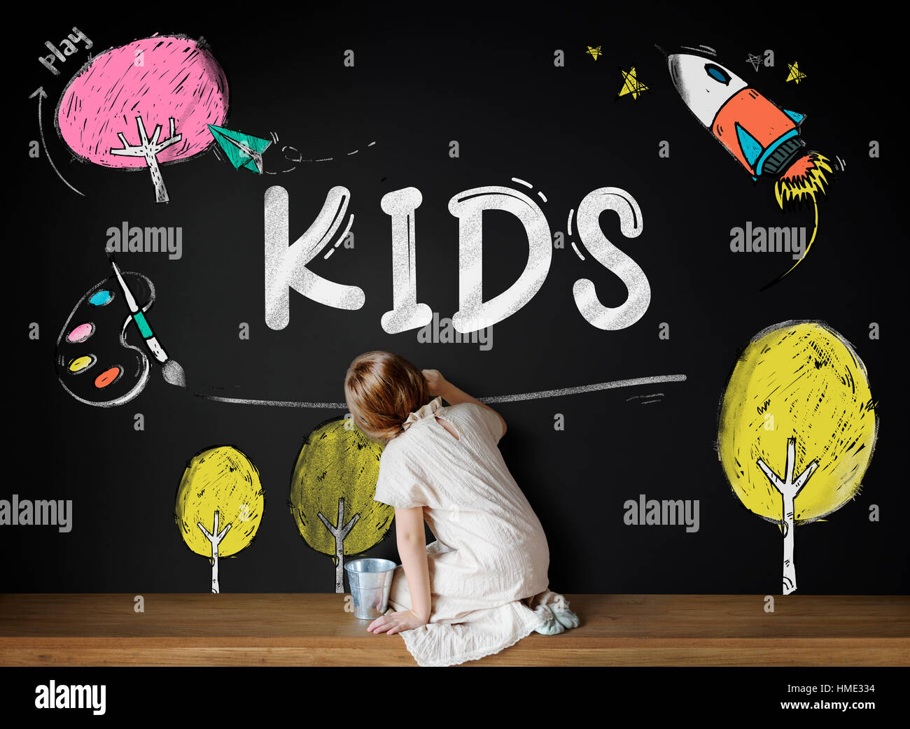 Kids Children Childhood Imagination Concept Stock Photo - Alamy